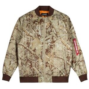 Reason Bomber Jacket Men’s L, XL Camo Green Brown Pilot Jacket Flight Jacket